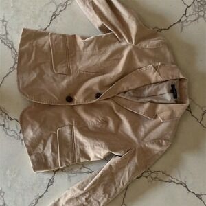 Talbots Corduroy Blazer Tan Elbow Patches Women's Size 12